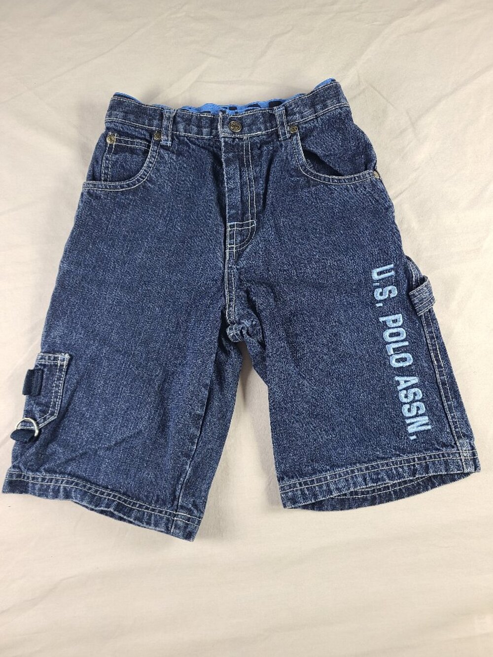 U.S. Polo Assn. Jean Shorts Authentic Quality Cargo Boys 7 Blue
